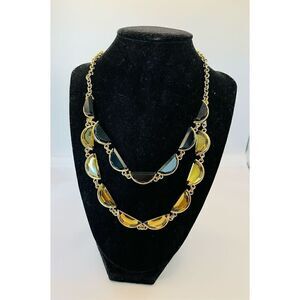 Crescent Gem Double Strand Necklace by Coldwater Creek NWT